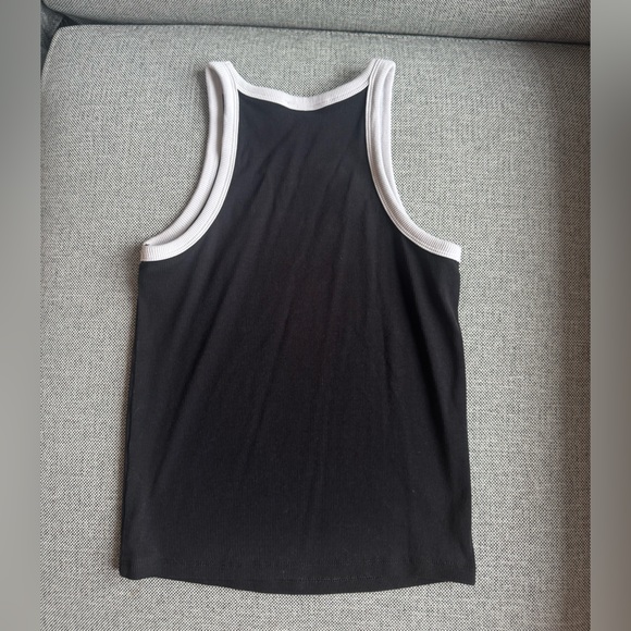 Mango Black Top with White Edging - Picture 3 of 3